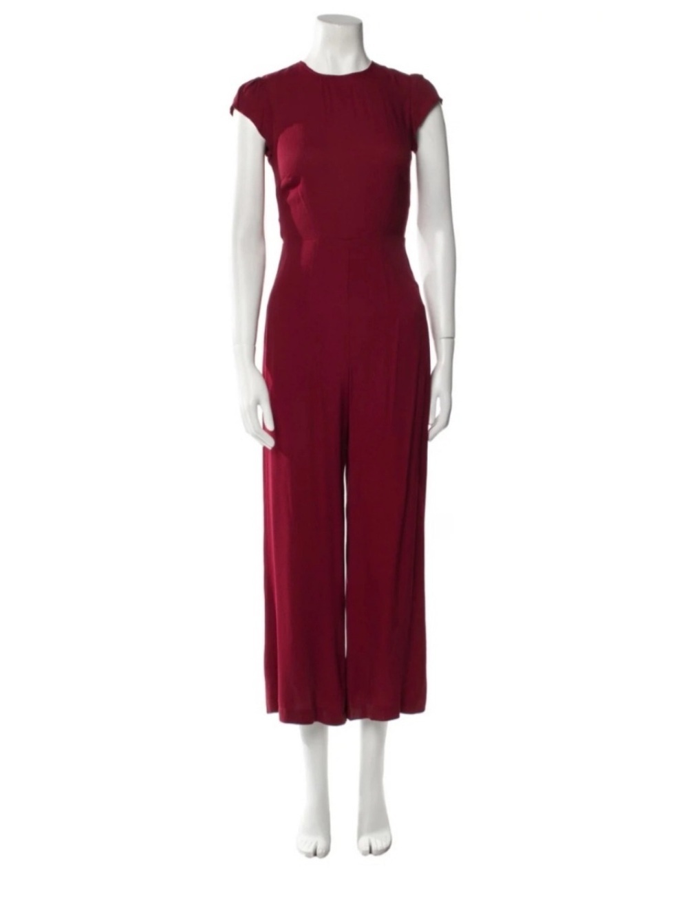 Reformation Burgundy Cap-Sleeve Jumpsuit Size 10